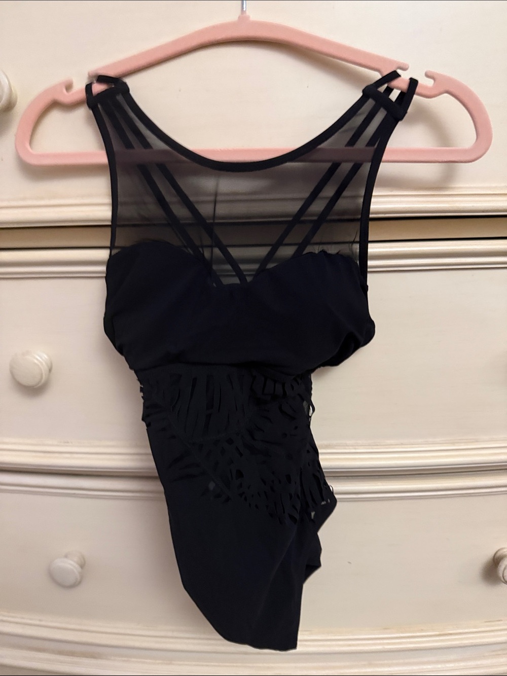 Profile By Gottex Black Mesh Yoke One-Piece Swimsuit